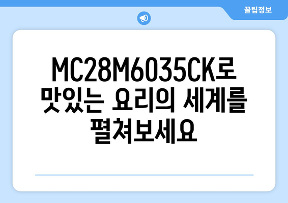 직화오븐 28L MC28M6035CK 완벽 활용 가이드 | 레시피, 기능, 관리 팁